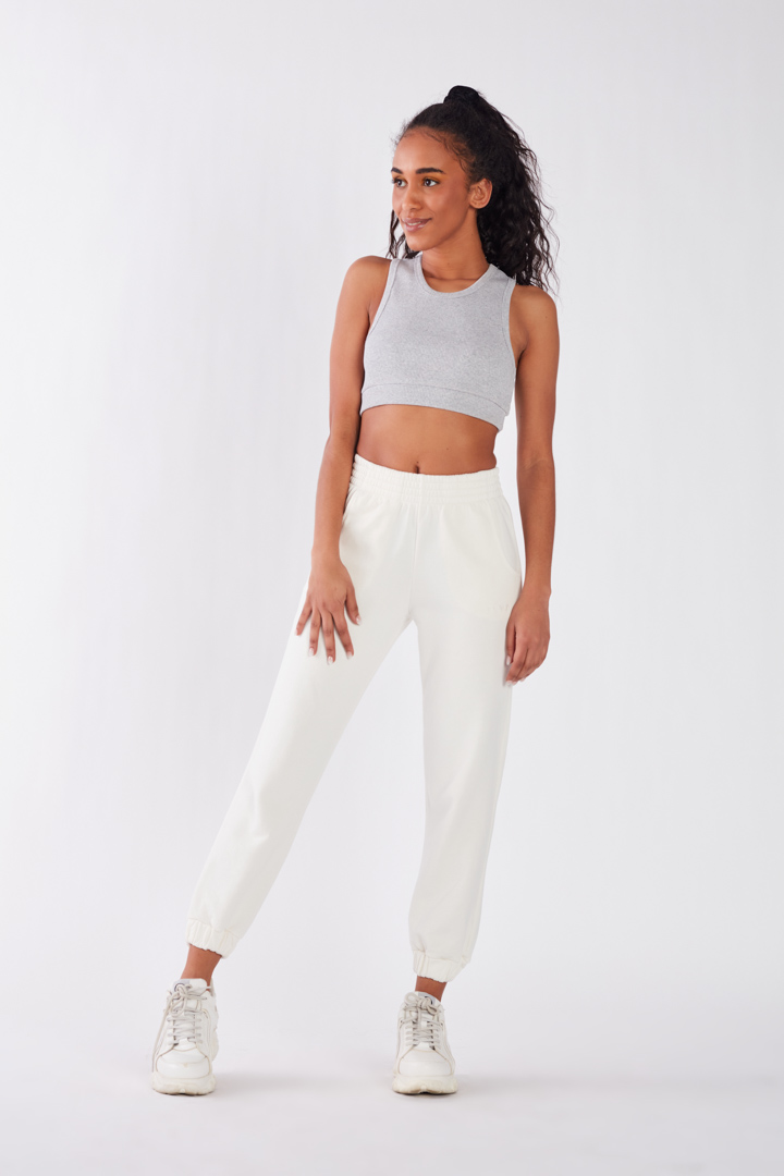 NÜWA - Online Store Organic Cotton Lightweight Jogger Pants in Off
