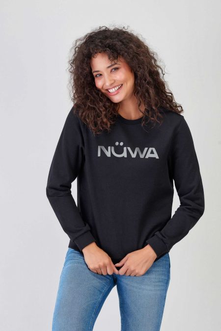 Sweatshirt Regular NÜWA Reciclada para Mulher em Preto