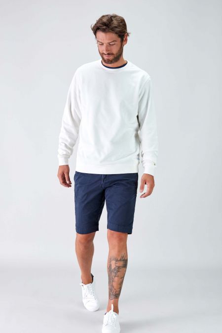 Sweatshirt Básica Reciclada para Homem em Branco
