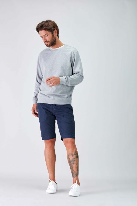 Sweatshirt Básica Reciclada para Homem em Cinzento