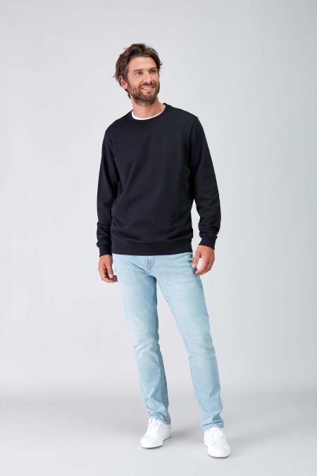 Sweatshirt Básica Reciclada para Homem em Preto 